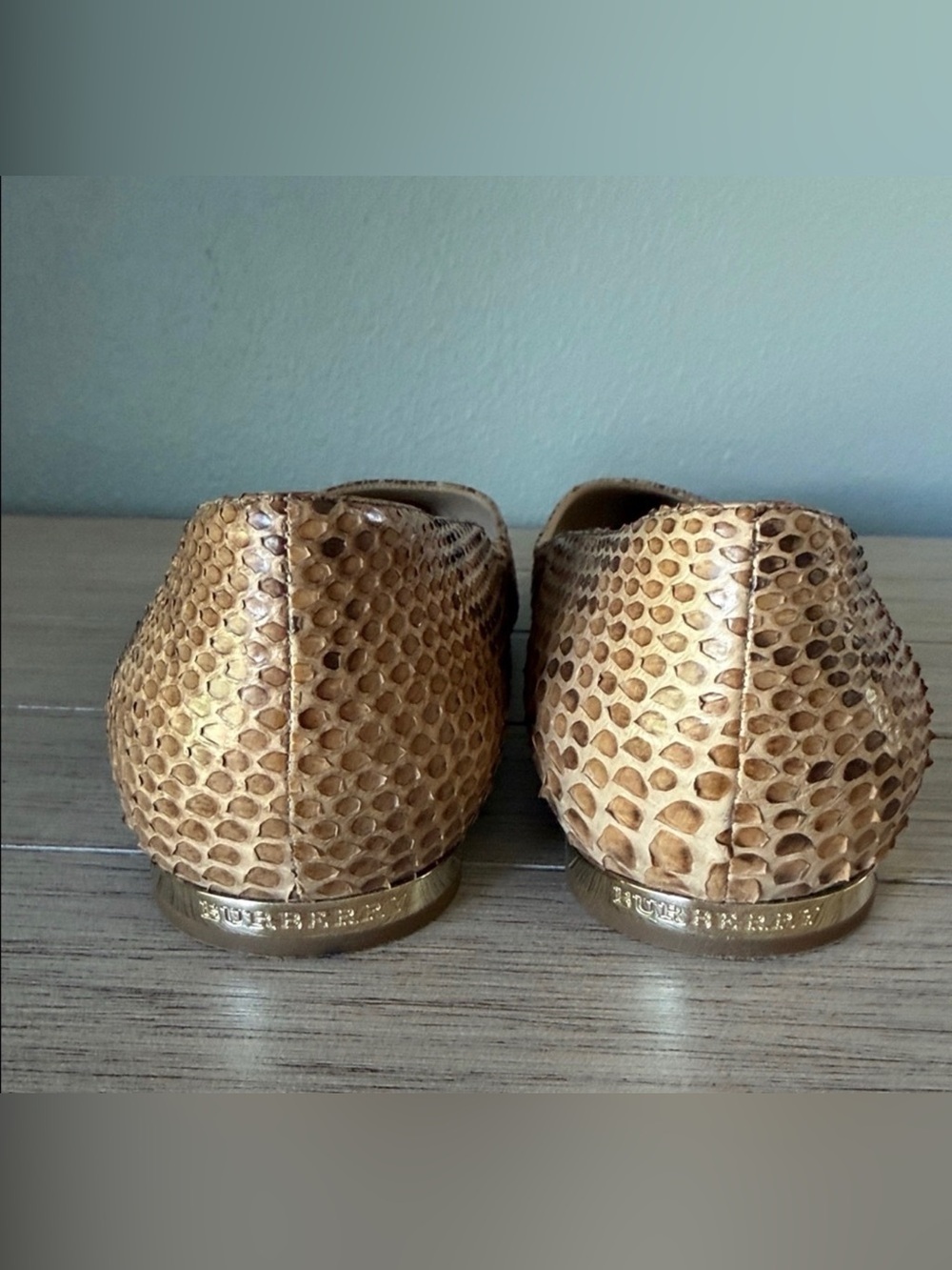 Burberry Women’s Snake-Print Ballet Flats in Brown 9.5 - Picture 3 of 7